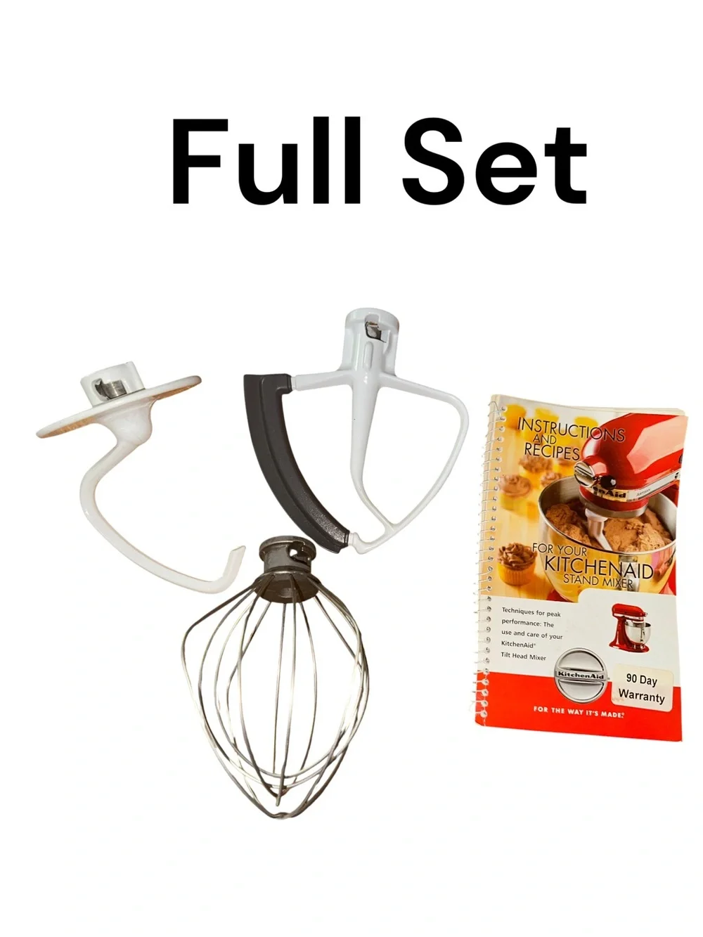 OEM KitchenAid Stand Mixer whip Whisk Dough Hook K45DH Flex Edge Beater KFE5T